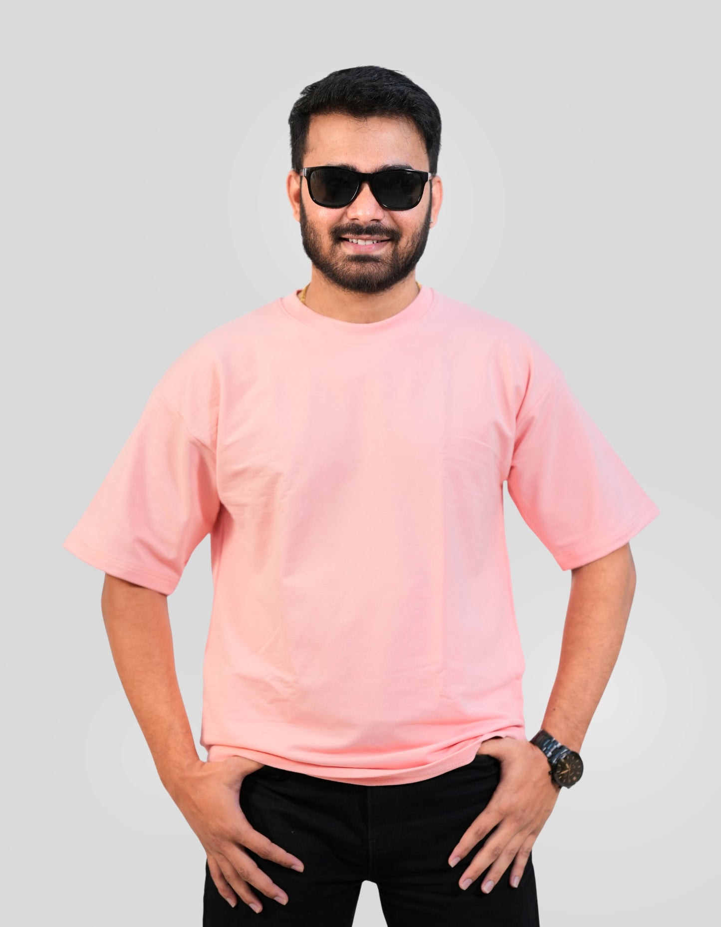 Blush Wave Oversized T-Shirt | 100 % Cotton | VIBON Originals