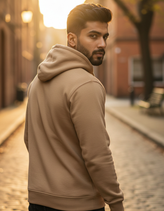 Men’s Café Cotton Hoodie – 100% Cotton, Anti-Pilling & Breathable