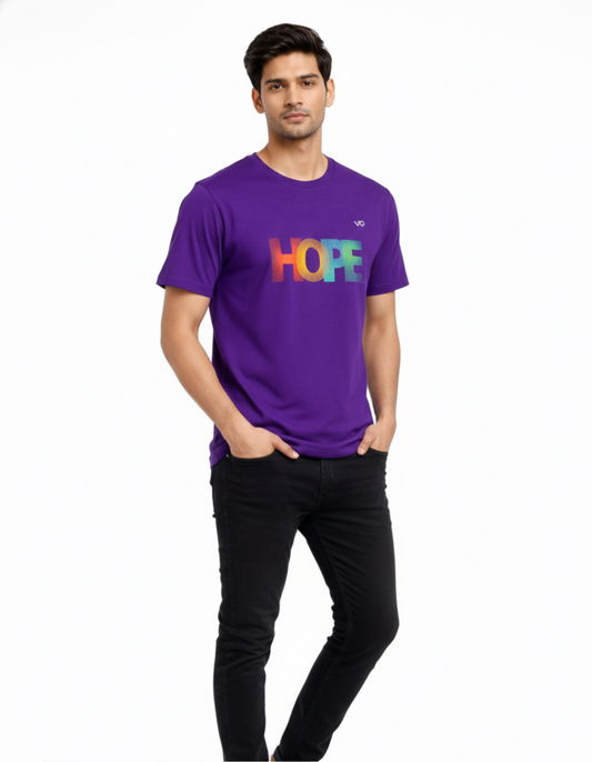 Hope Purple Cotton T-Shirt