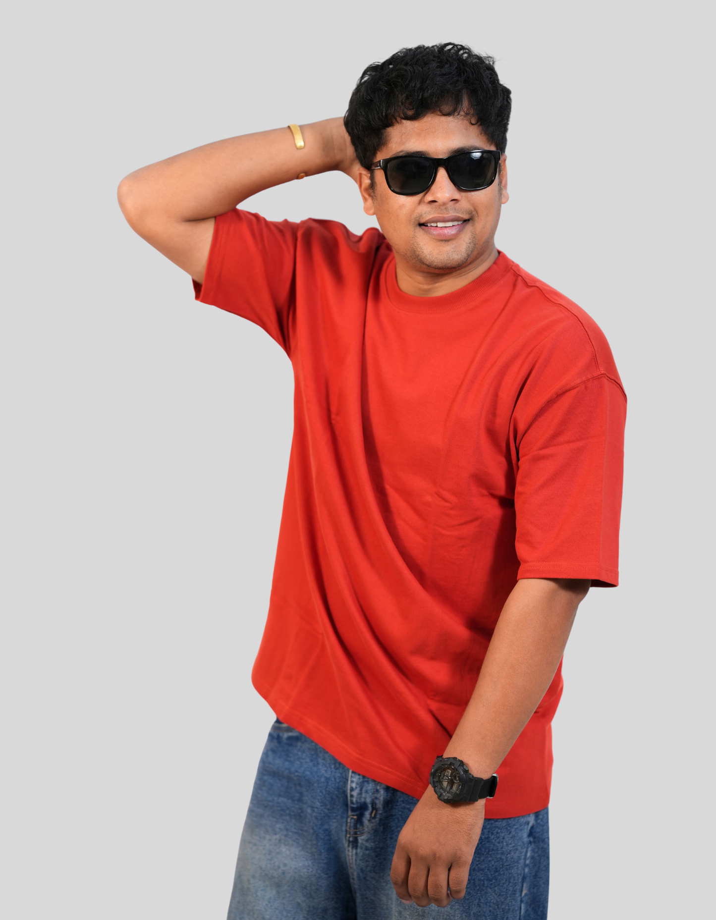 Crimson Flow Oversized T-Shirt | 100% Cotton | VIBON Originals