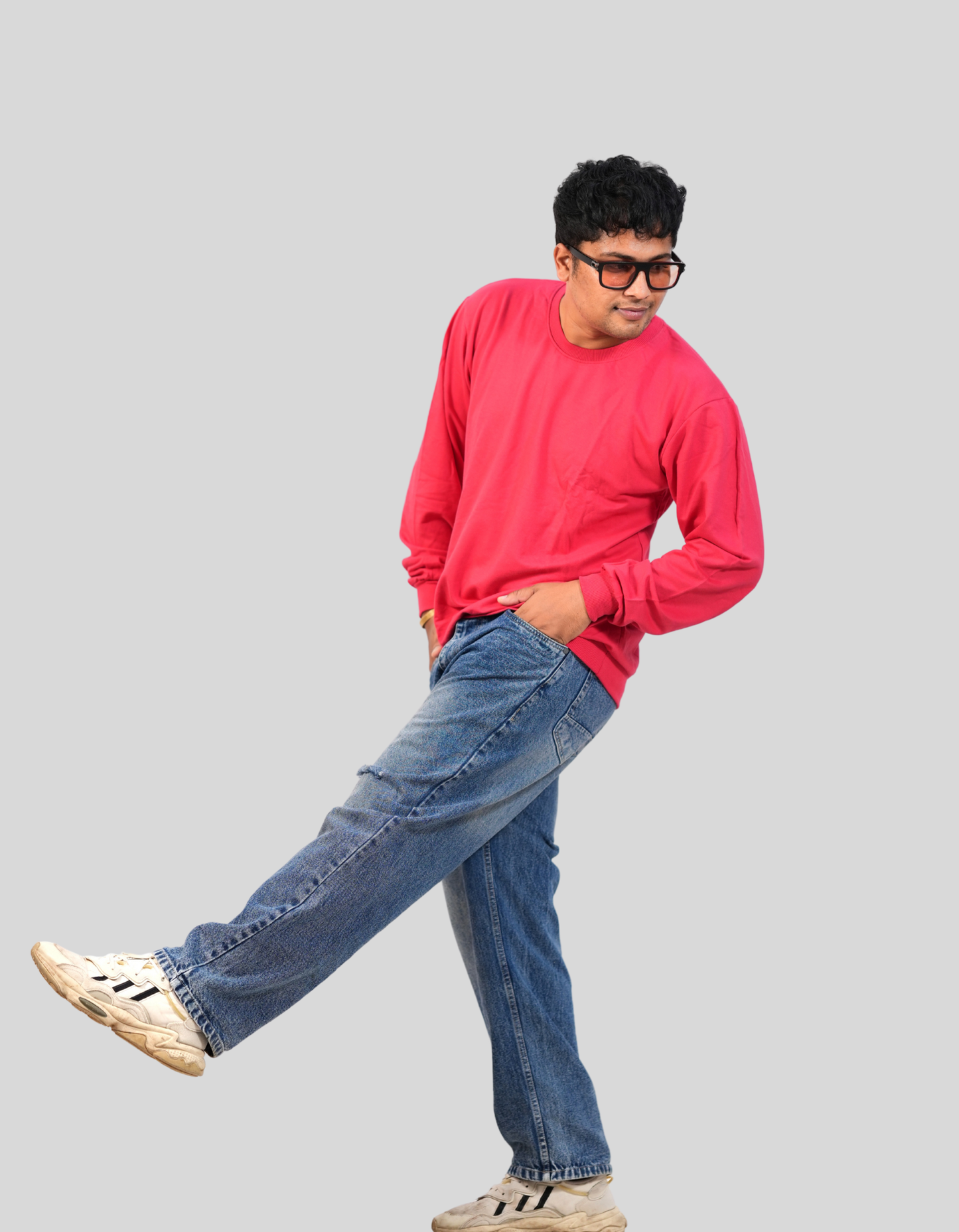 Scarlet Red Sweatshirt | 100% Cotton | VIBON Originals