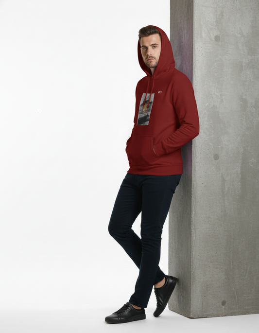 Maroon 100% Snow Soft Cotton Hoodie Graphic Print