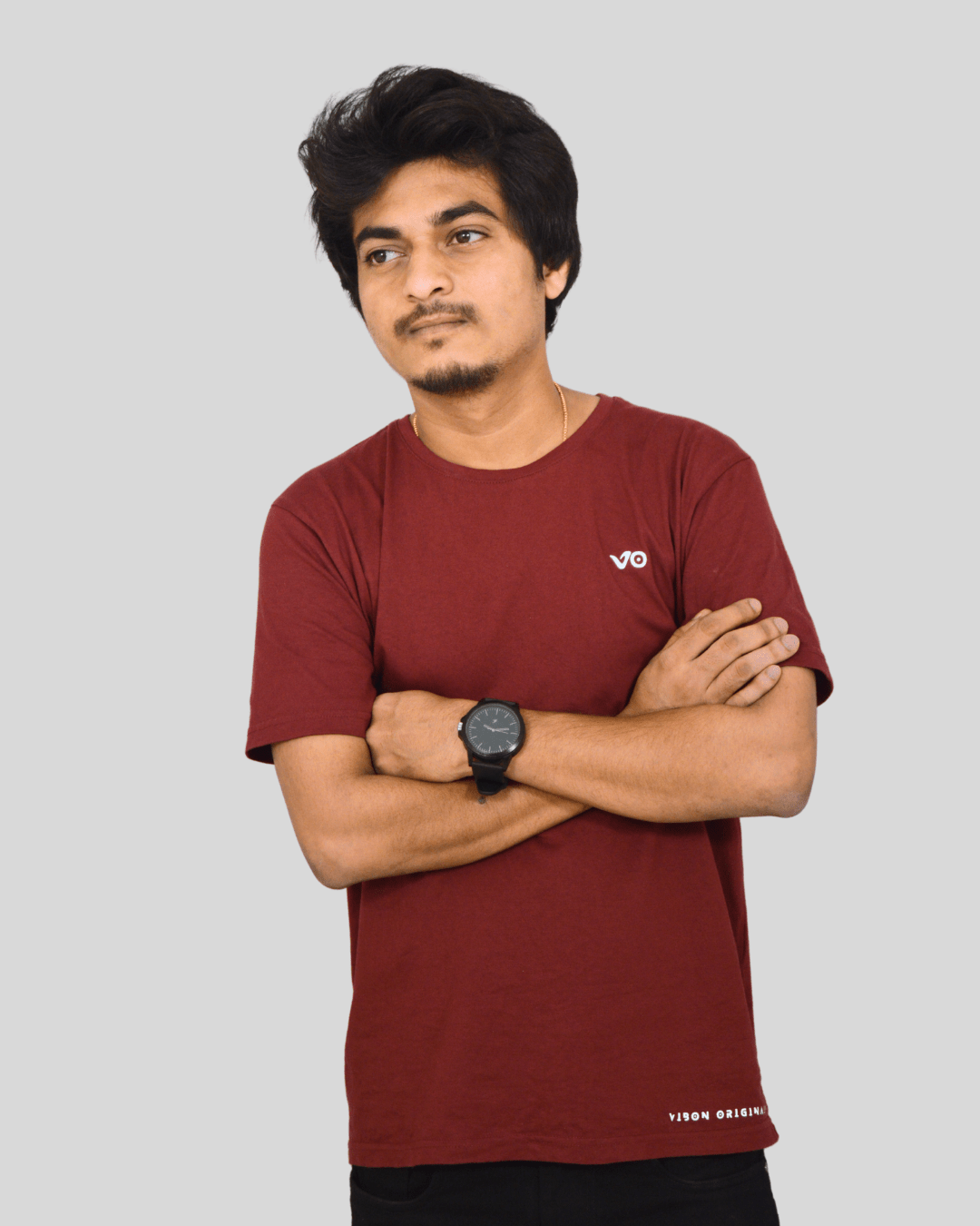 Burgundy Classic T-Shirt | 100% Cotton Minimal Streetwear Tee - VIBON Originals
