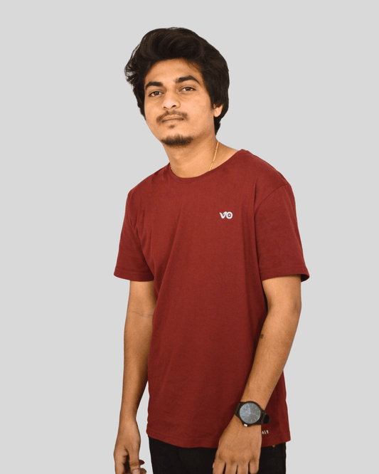 Burgundy Classic T-Shirt | 100% Cotton Minimal Streetwear Tee - VIBON Originals