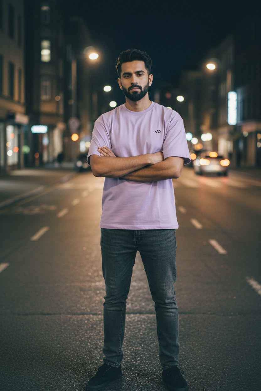 Lavender Oversized T-Shirt | 100% Cotton Heavyweight Streetwear Tee – VIBON Originals - VIBON Originals
