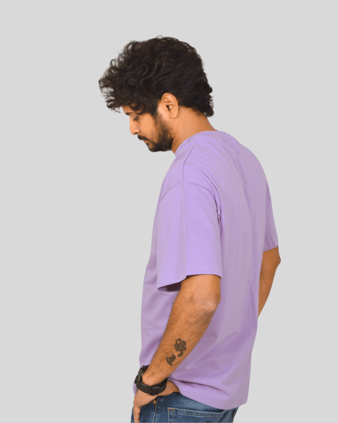 Lavender Oversized T-Shirt | 100% Cotton Minimal Streetwear Tee - VIBON Originals