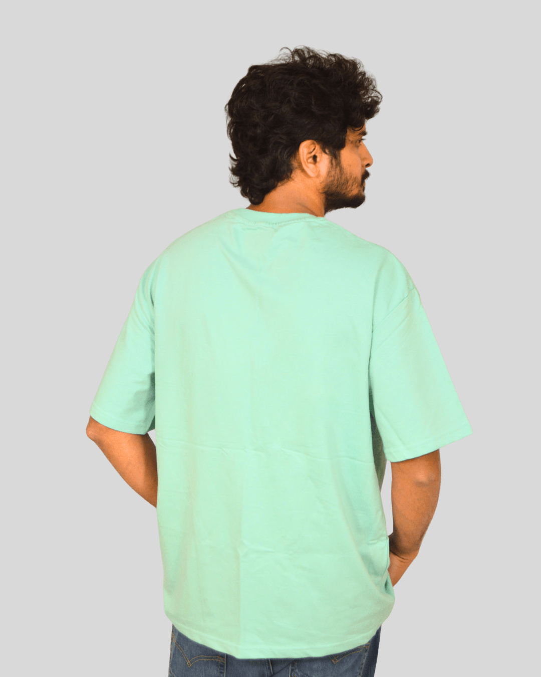 Mint Green Oversized T-Shirt | 100% Cotton Minimal Streetwear Tee - VIBON Originals