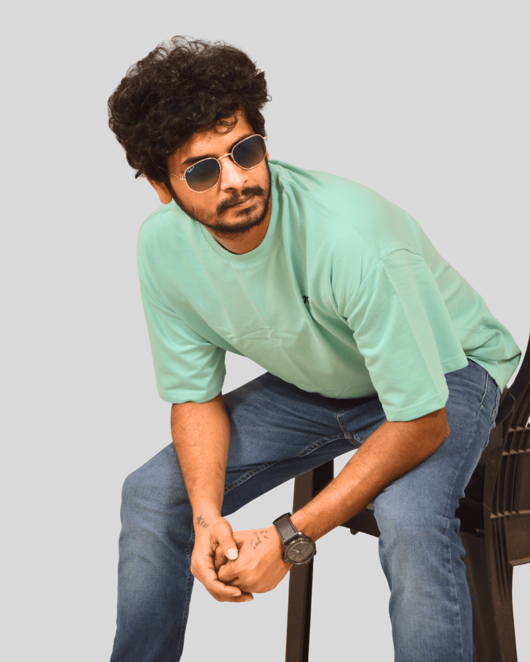 Mint Green Oversized T-Shirt | 100% Cotton Minimal Streetwear Tee - VIBON Originals