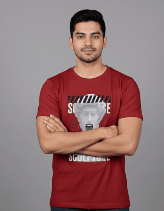 Sculpture Graphic T-Shirt for Men | Artistic Streetwear | 100% Cotton - VIBON Originals