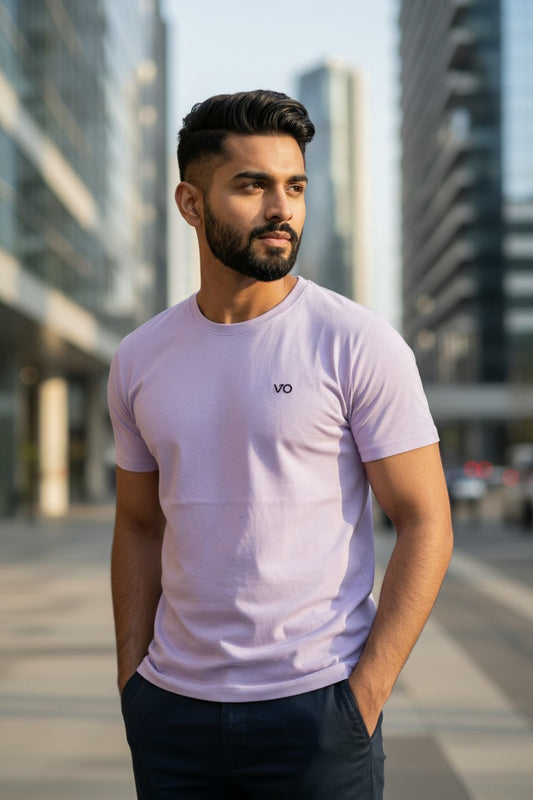 Lavender Classic T-Shirt | 100% Cotton Minimal Streetwear Tee – VIBON Originals