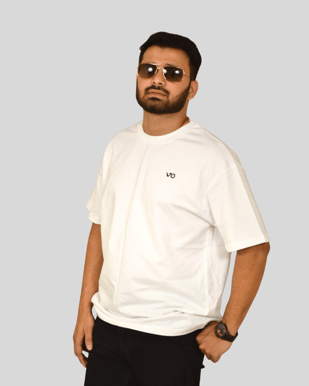 White Oversized T-Shirt | 100% Cotton Minimal Streetwear Tee - VIBON Originals