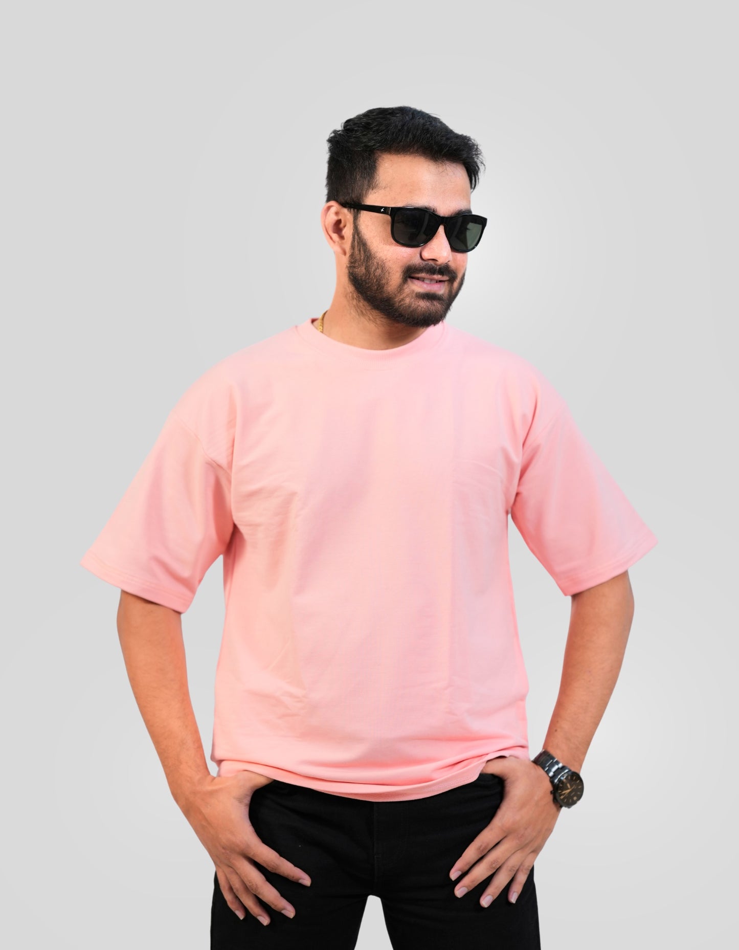 Blush Wave Oversized T-Shirt | 100 % Cotton | VIBON Originals