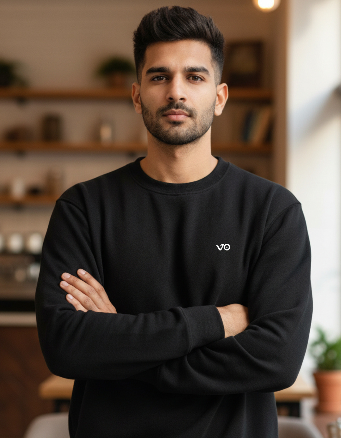 Men’s Black Cotton Sweatshirt – Soft Handfeel, Breathable & Long-Lasting