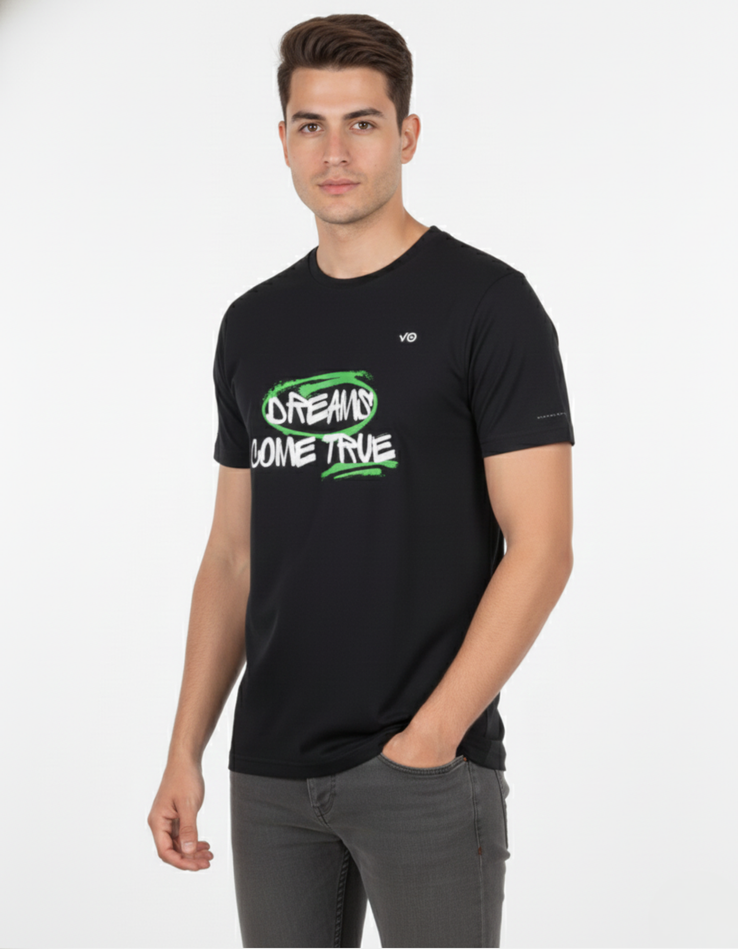Dreams Come True Black Cotton T-Shirt