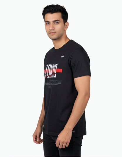 Tokyo Graphic Black Cotton T-Shirt