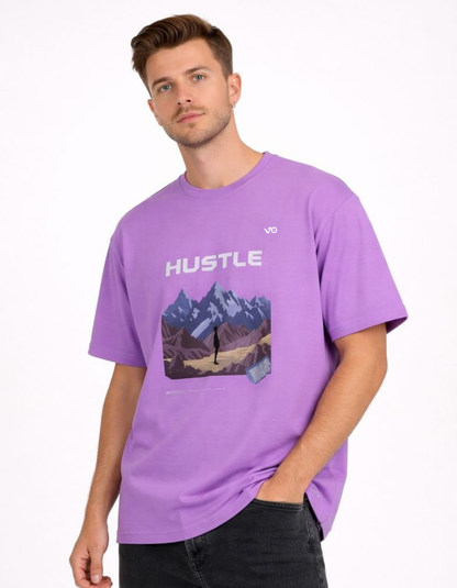 Hustle Oversized Cotton Tee – Lavender