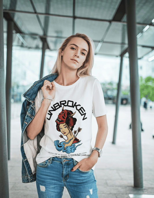 Unbroken Graphic T-Shirt for Women | Empowerment Streetwear | 100% Cotton