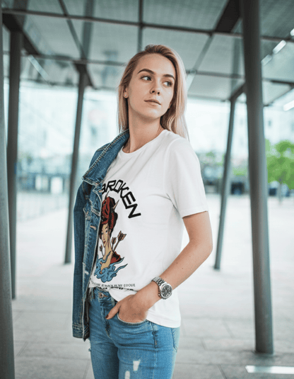 Unbroken Graphic T-Shirt for Women | Empowerment Streetwear | 100% Cotton