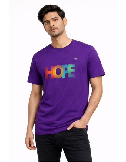 Hope Purple Cotton T-Shirt