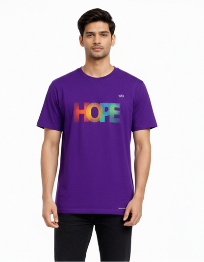 Hope Purple Cotton T-Shirt