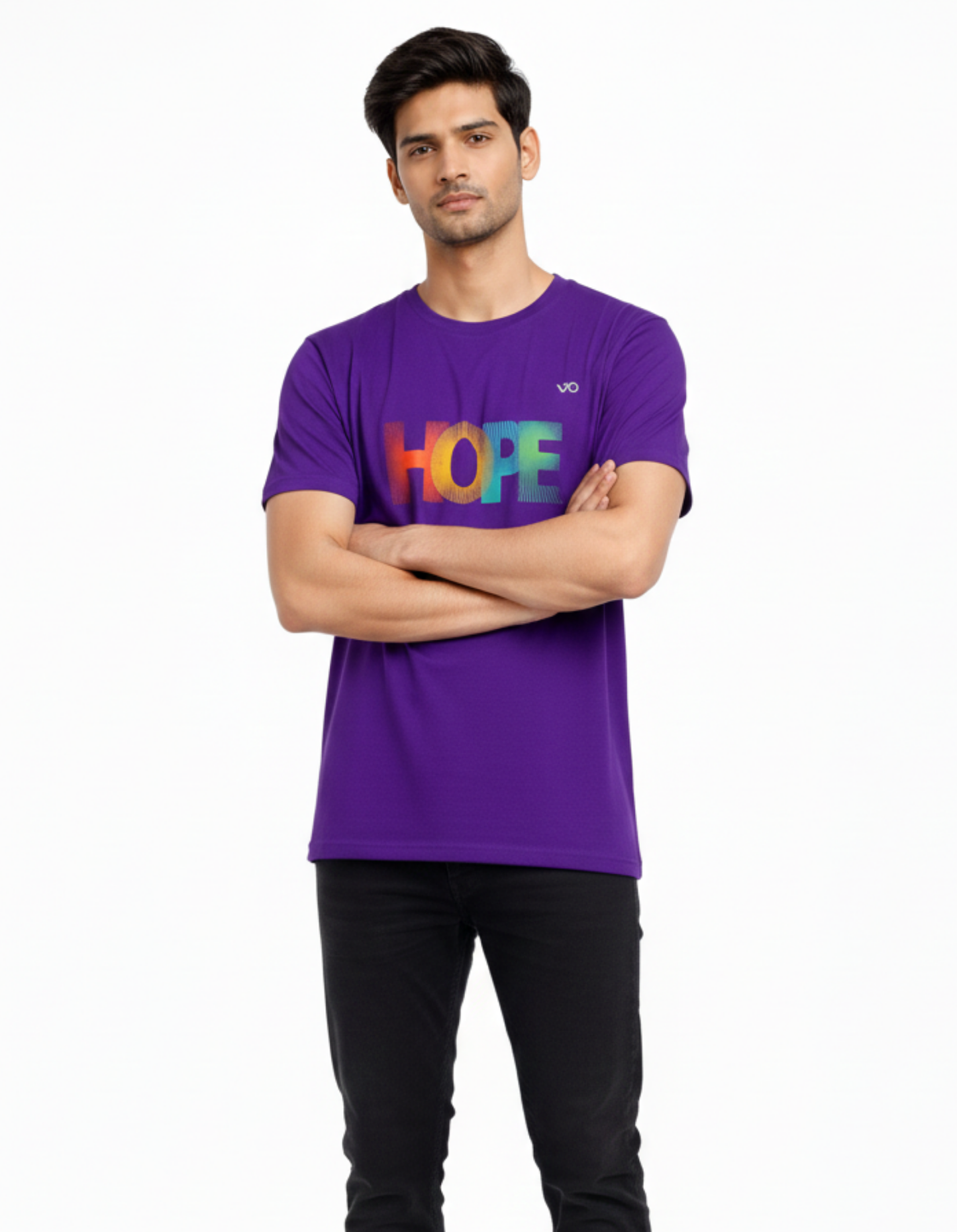 Hope Purple Cotton T-Shirt