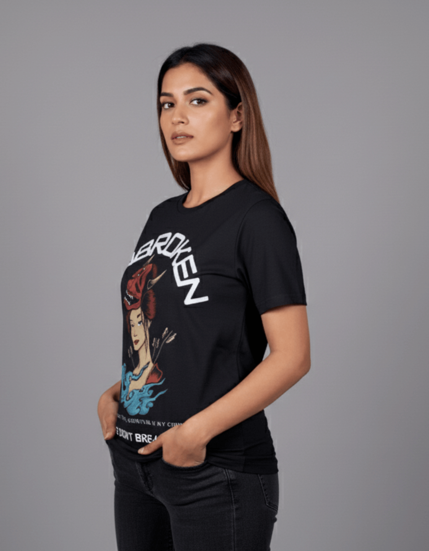 Unbroken Graphic T-Shirt for Women | Empowerment Streetwear | 100% Cotton