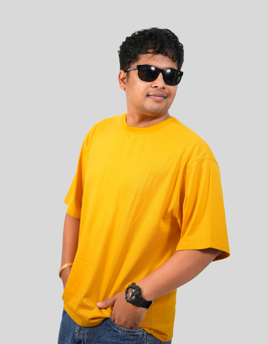 Yellow Oversized T-Shirt | 100% Cotton Streetwear Tee