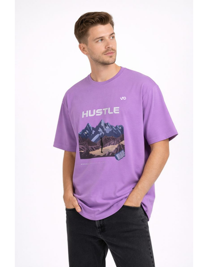 Hustle Oversized Cotton Tee – Lavender