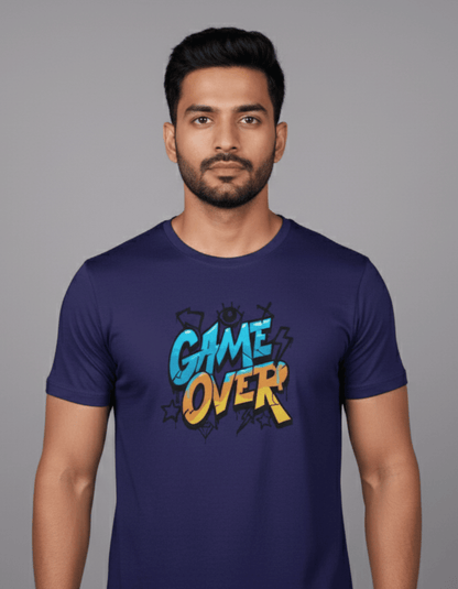 Game Over Graphic T-Shirt for Men | Gamer Streetwear | 100% Cotton