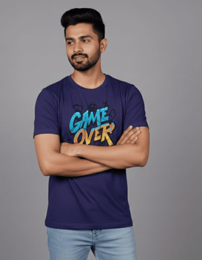 Game Over Graphic T-Shirt for Men | Gamer Streetwear | 100% Cotton