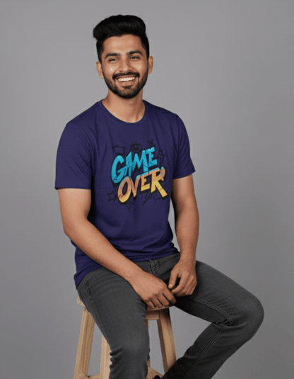 Game Over Graphic T-Shirt for Men | Gamer Streetwear | 100% Cotton