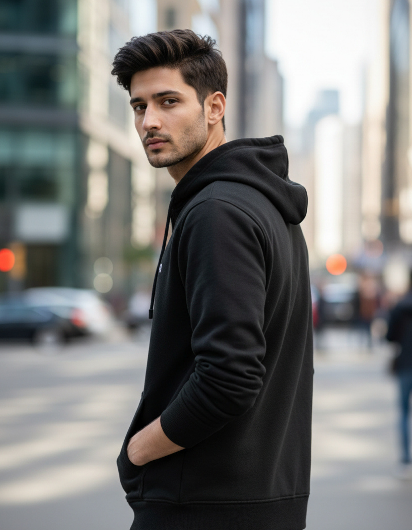 Black Zipper Hoodie – 100% Cotton