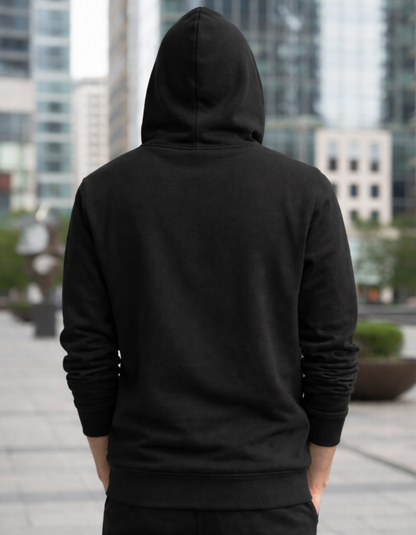 Black Zipper Hoodie – 100% Cotton