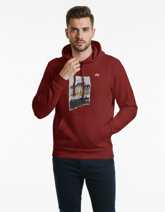Maroon 100% Snow Soft Cotton Hoodie Graphic Print