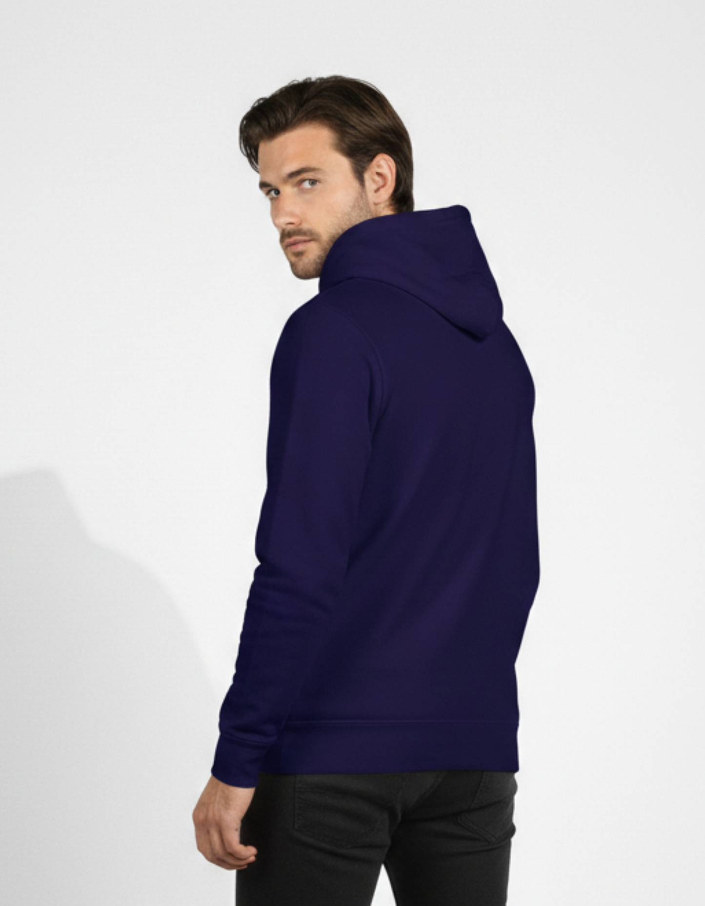 Navy Blue 100% Snow Soft Cotton Hoodie Classic Car Print