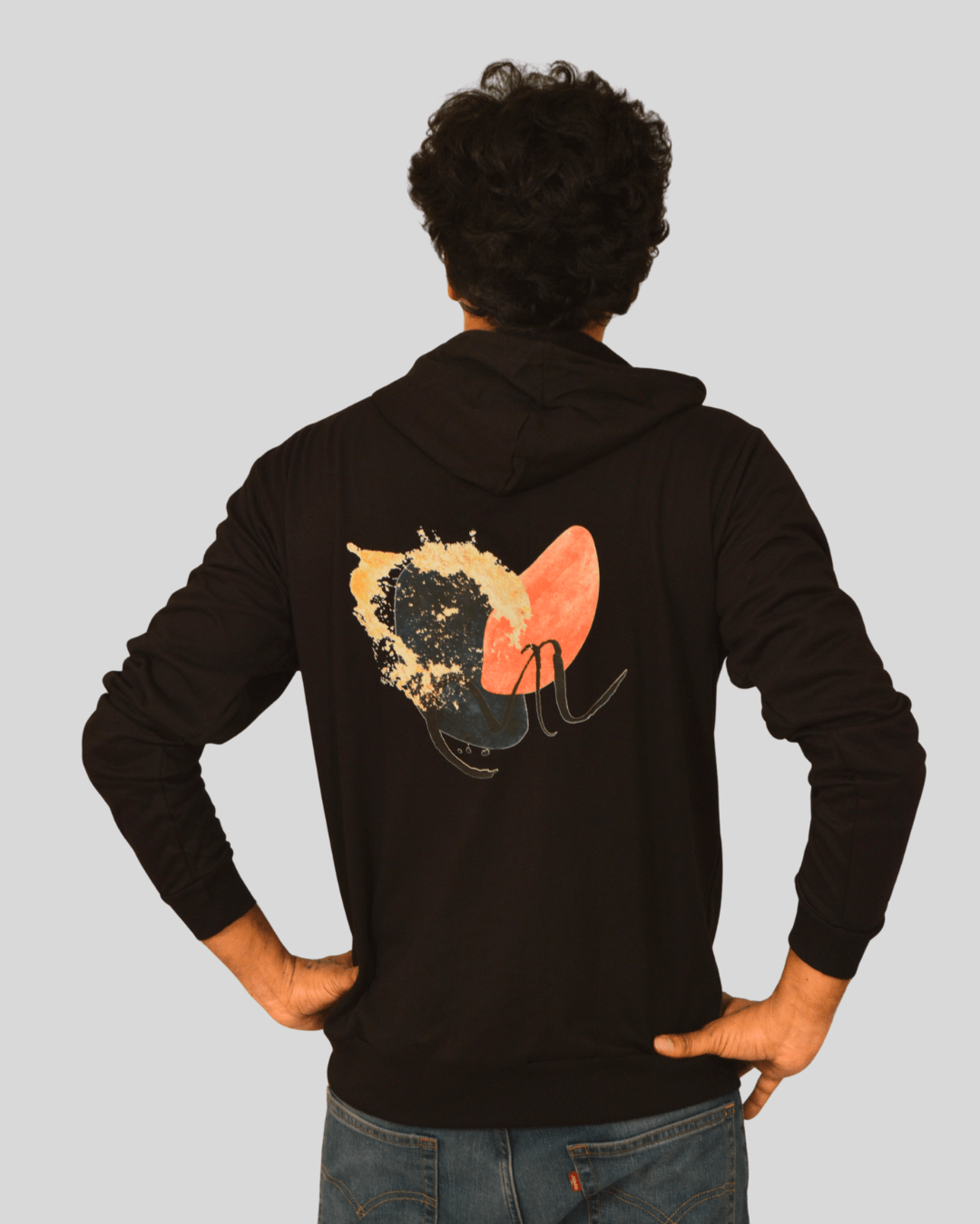 Abstract graphic printed hoodie - VIBON Originals