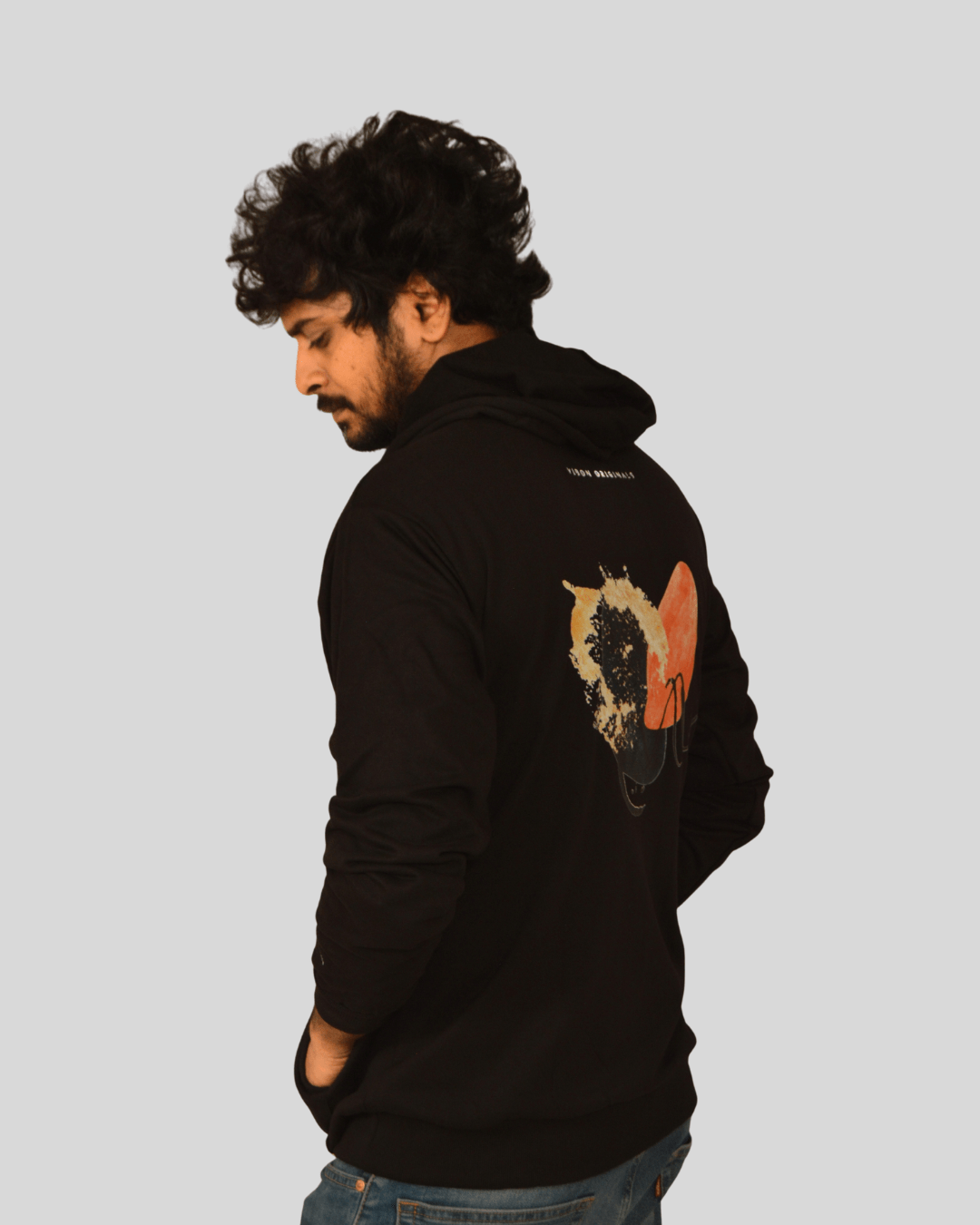 Abstract graphic printed hoodie - VIBON Originals