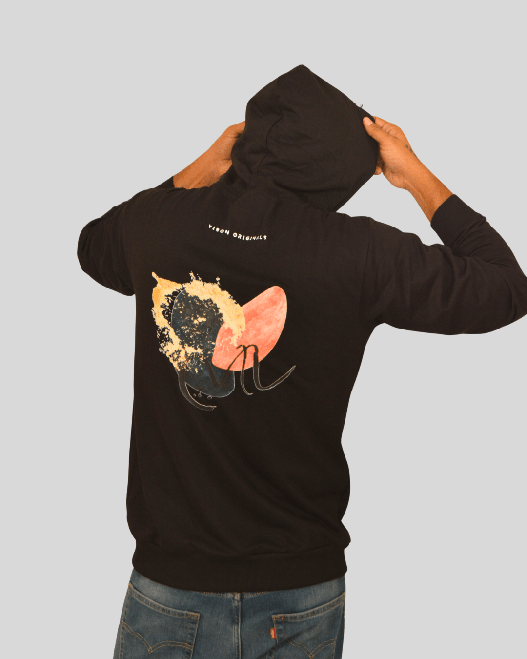 Abstract graphic printed hoodie - VIBON Originals