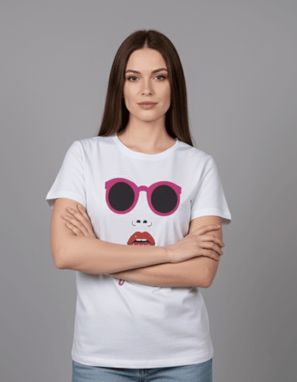 BeYOUtiful Women’s T-Shirt – 100% Cotton | Graphic Printed Tee in Lavender & White - VIBON Originals