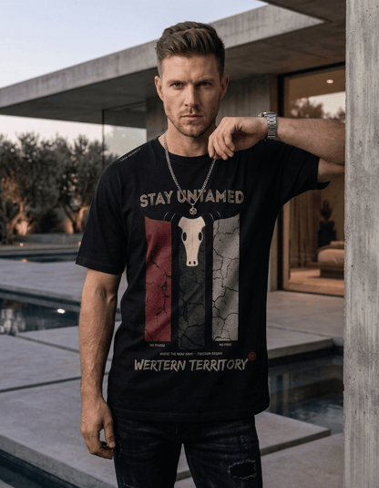 Black Oversized – Stay Untamed Graphic - VIBON Originals