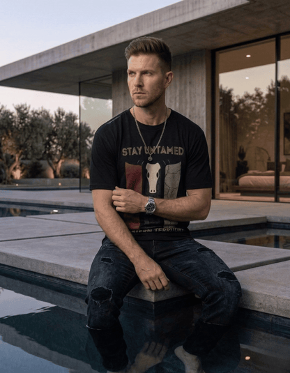Black Oversized – Stay Untamed Graphic - VIBON Originals