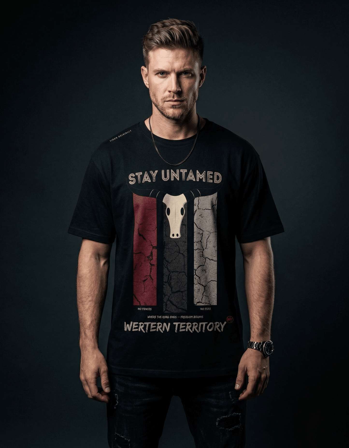 Black Oversized – Stay Untamed Graphic - VIBON Originals