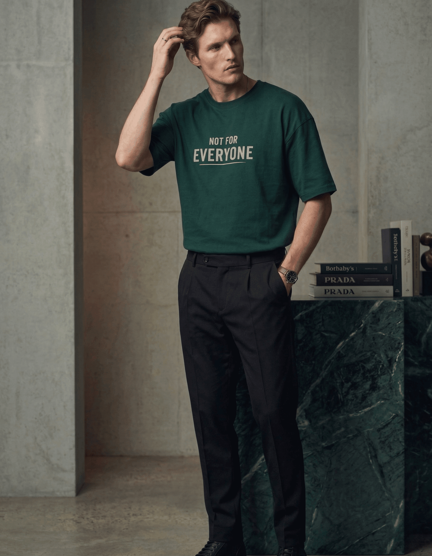 Bottle Green Oversized T-Shirt - VIBON Originals