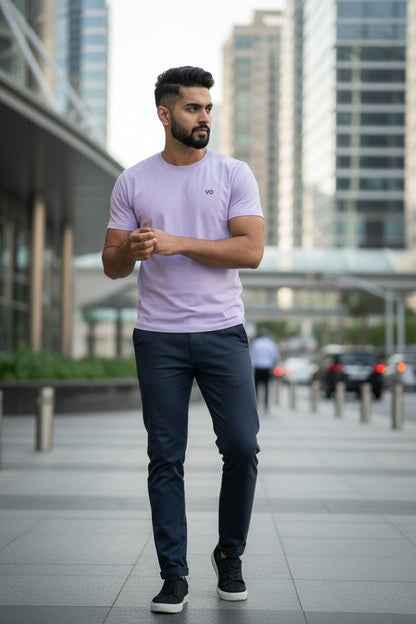 Lavender Classic T-Shirt | 100% Cotton Minimal Streetwear Tee – VIBON Originals - VIBON Originals