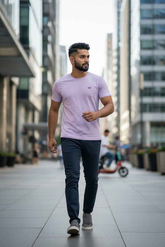 Lavender Classic T-Shirt | 100% Cotton Minimal Streetwear Tee – VIBON Originals - VIBON Originals
