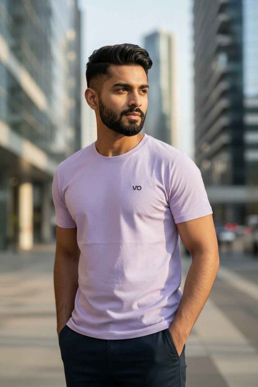 Lavender Classic T-Shirt | 100% Cotton Minimal Streetwear Tee – VIBON Originals - VIBON Originals