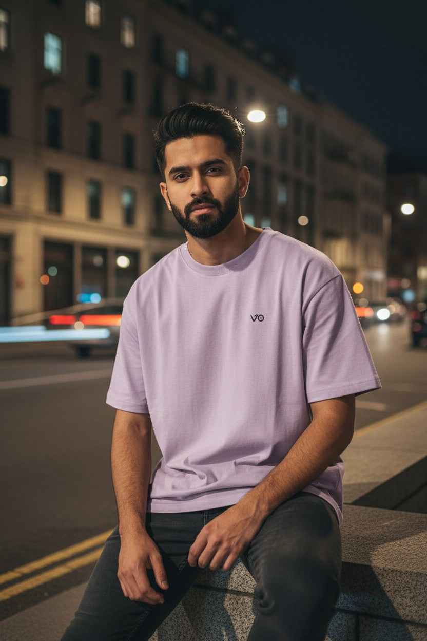 Lavender Oversized T-Shirt | 100% Cotton Heavyweight Streetwear Tee – VIBON Originals - VIBON Originals