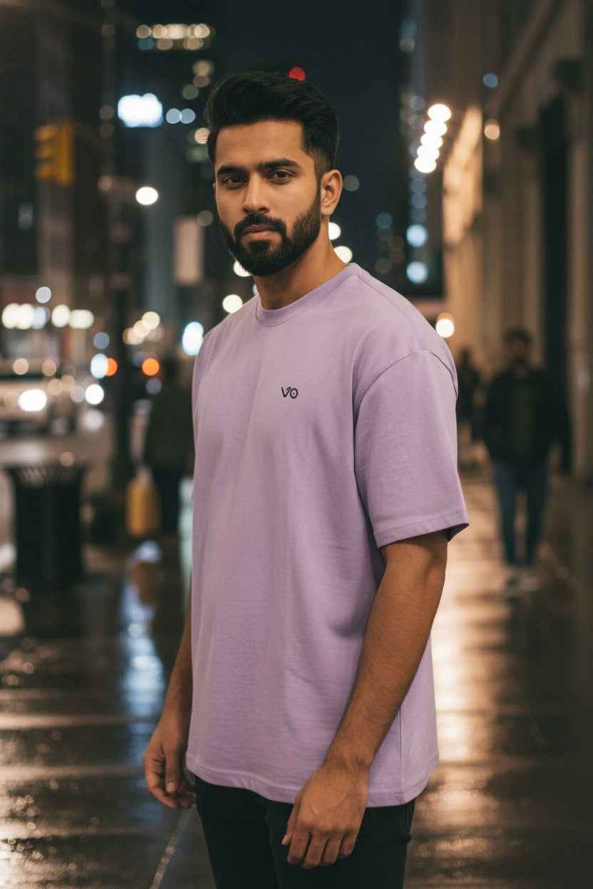 Lavender Oversized T-Shirt | 100% Cotton Heavyweight Streetwear Tee – VIBON Originals - VIBON Originals