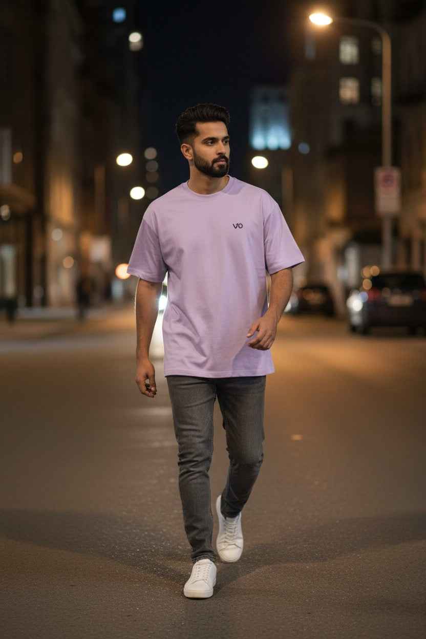 Lavender Oversized T-Shirt | 100% Cotton Heavyweight Streetwear Tee – VIBON Originals - VIBON Originals