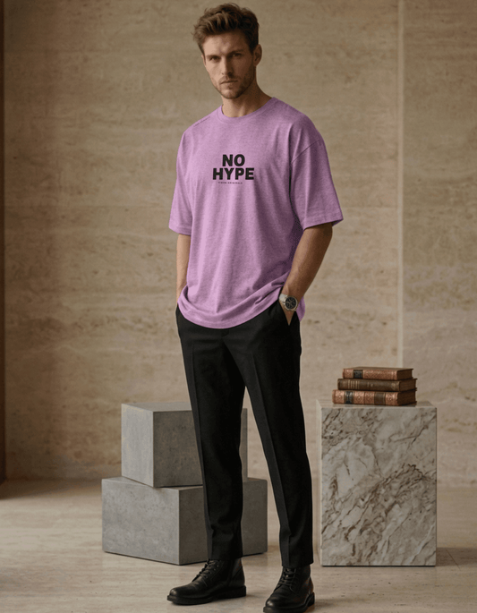 Lavender Oversized T-Shirt – NO HYPE Graphic - VIBON Originals